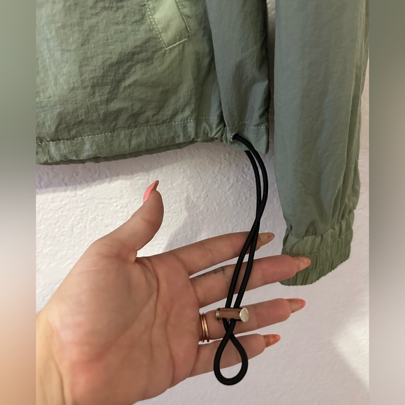 Veronica Beard Avery Half Zip Hooded Green and Cream Utility Jacket - Size Small - Picture 6 of 10